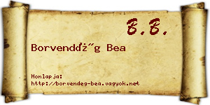 Borvendég Bea névjegykártya